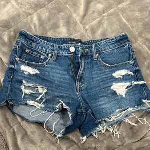 Aeropostale Distressed Blue Jean Shorts